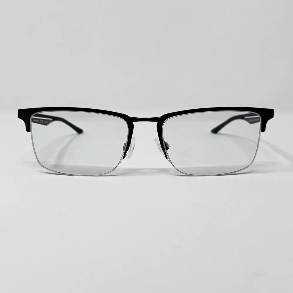 Nike 4313 070 Black Silver Semi-Rimless Flexon Eyeglass Frames 52-17-145